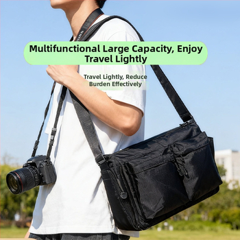 Nagy kapacitású, multifunkcionális vállkamera táska Canon/Nikon SLR-hez – nylon külső, poliészter bélés