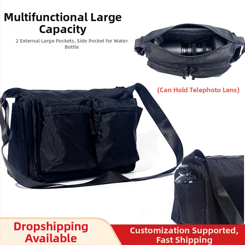 Nagy kapacitású, multifunkcionális vállkamera táska Canon/Nikon SLR-hez – nylon külső, poliészter bélés