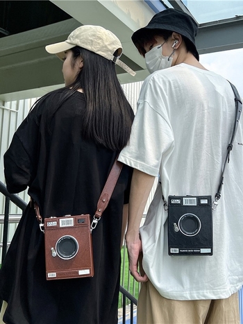 FILWHITE muška crossbody torbica, retro stil, PU materijal, jednofarbna, odgovara 8-inčnom prijenosniku, proljeće 2025