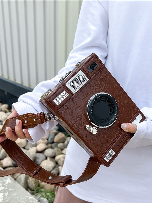 FILWHITE muška crossbody torbica, retro stil, PU materijal, jednofarbna, odgovara 8-inčnom prijenosniku, proljeće 2025