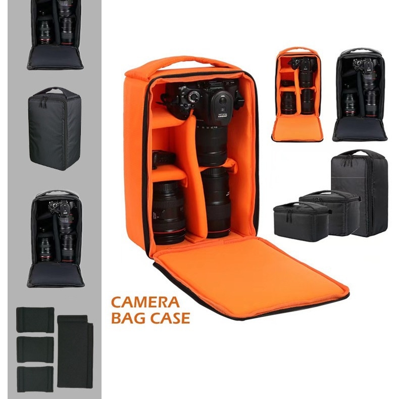 Geantă DSLR cu buzunar interior impermeabil, căptușeală catifelată, model în carouri, extrem de groasă, rezistentă la căderi