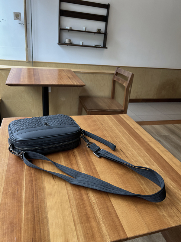 Prius muška crossbody torba od mikrovlaknenog kože s tkanom teksturom, vodootporna, lagana, velika kapaciteta