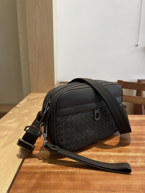 Prius muška crossbody torba od mikrovlaknenog kože s tkanom teksturom, vodootporna, lagana, velika kapaciteta