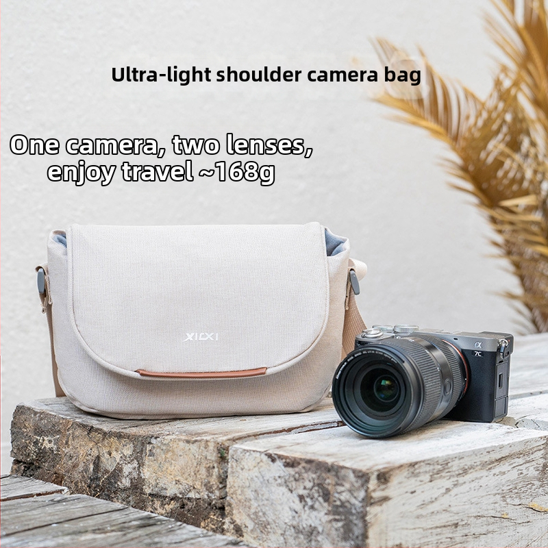 Taška na fotoaparát – plátenná ramenná taška, unisex, jar 2025