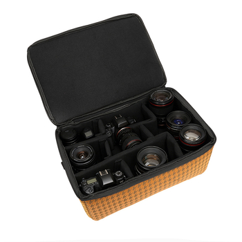 DSLR és tükröző nélküli kamerákhoz való kamera táska – vízálló, ultrakönnyű, kopásálló, ütésálló, bővíthető kapacitás; poliészter; váll-táskastílus; velúr bélés