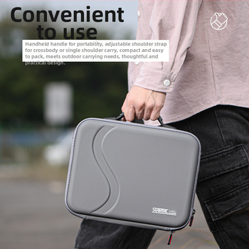 GoPro kamera tároló táska vállpánttal, kültéri használatra, PU anyag, 10L, kompatibil HERO13/12/11/10/9, vízálló