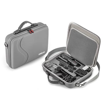 GoPro kamera tároló táska vállpánttal, kültéri használatra, PU anyag, 10L, kompatibil HERO13/12/11/10/9, vízálló