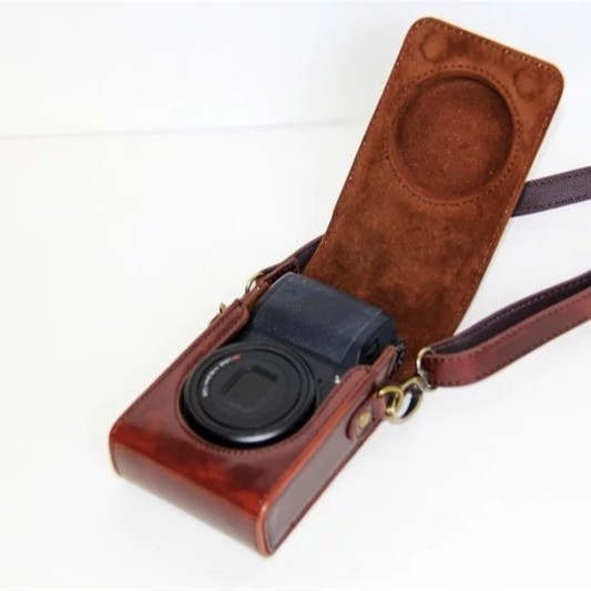 PU kožna torbica za fotoaparat za Ricoh GR3/GR III/GR II – crossbody, vodootporna, otporna na habanje, zaštita od krađe