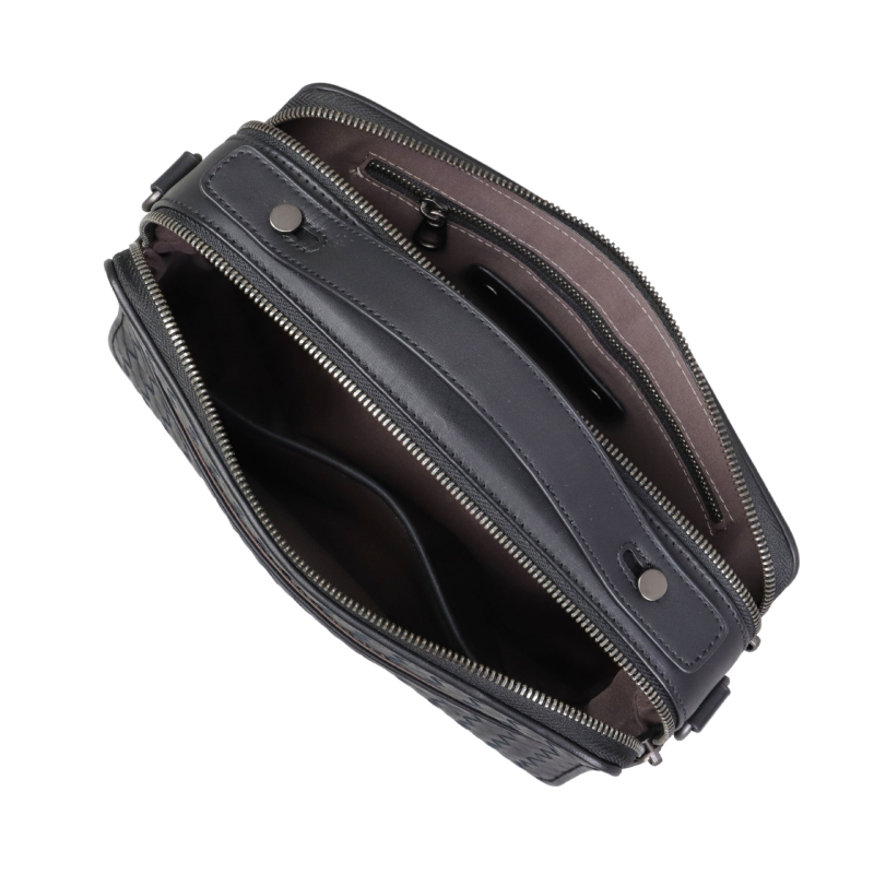 Muška torba od prave kože, ručno tkan detalj, crossbody torba za rame i za fotoaparat