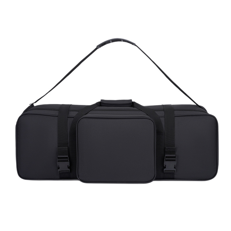 Geantă pentru kit foto cu trei suporturi de iluminare, set de trei lumini, Oxford, geantă crossbody pentru cameră cu fermoar