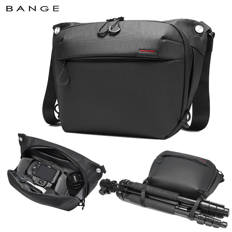 Muška DSLR crossbody torba — rekreacijski stil, filmski materijal, jednobojni uzorak, poliester podstava