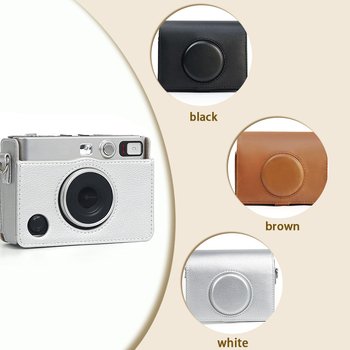 PU bőr Crossbody kameratáska SLR és tükör nélküli kamerákhoz, vállpánttal és poliészter béléssel