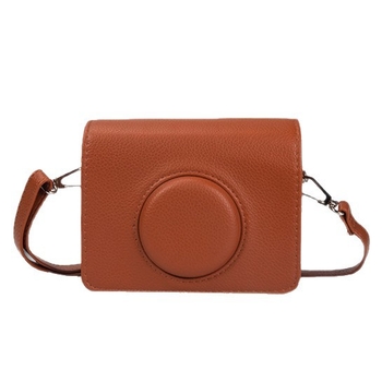 PU bőr Crossbody kameratáska SLR és tükör nélküli kamerákhoz, vállpánttal és poliészter béléssel