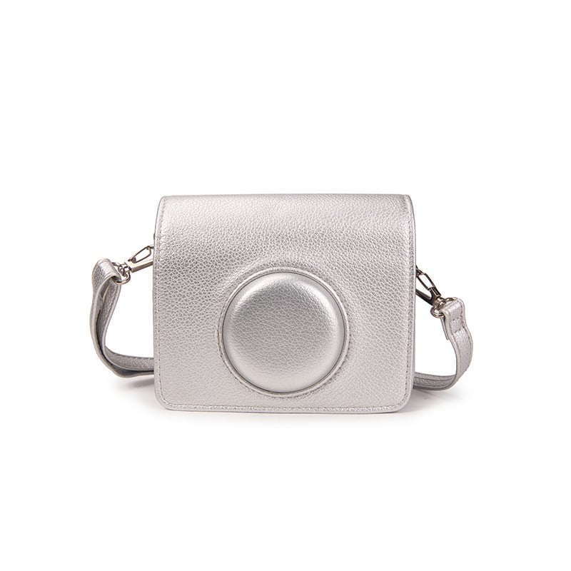 PU bőr Crossbody kameratáska SLR és tükör nélküli kamerákhoz, vállpánttal és poliészter béléssel