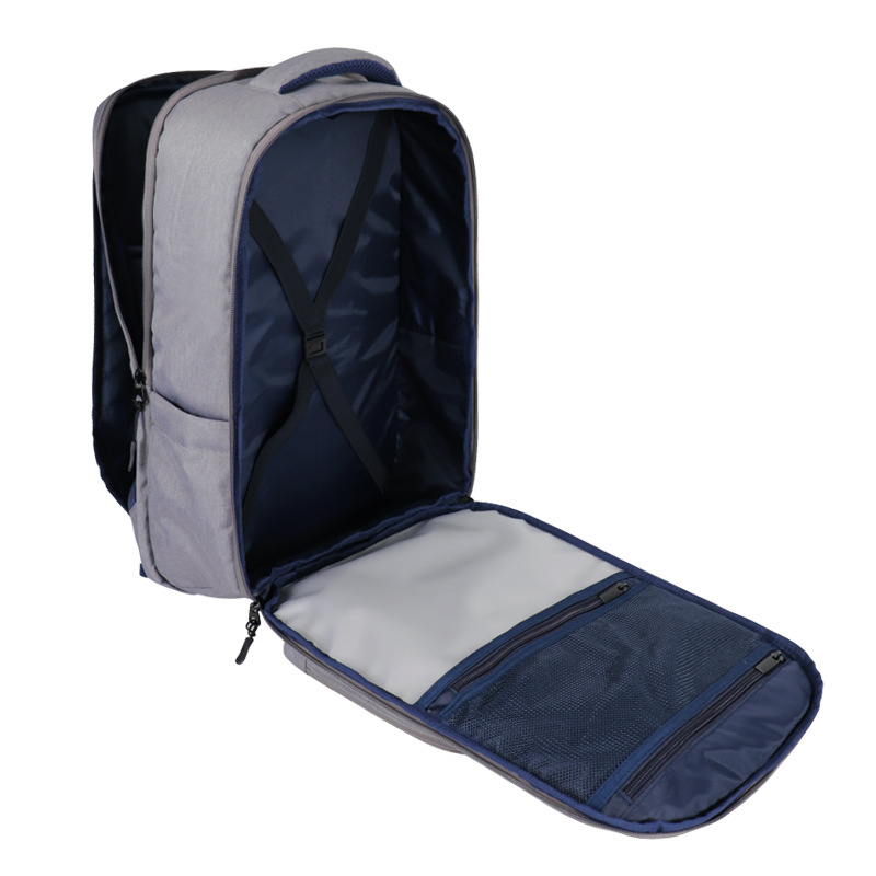 Rucsac cu deschidere totală, stil cameră, din Oxford; compatibil cu laptop de 17 inchi; respirabil și impermeabil; bretele cu aer; port USB.