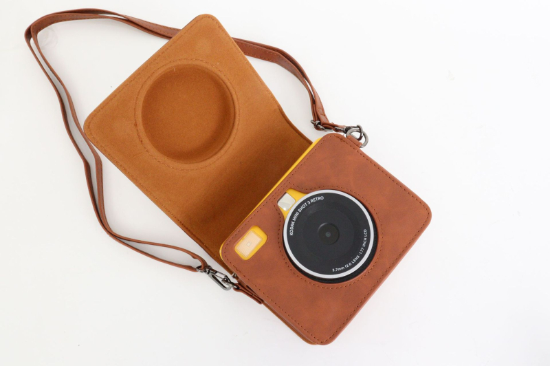 PU nahast kaamera kott Kodak Mini Shot Retro 3 printeri jaoks (C300R Uus Versioon) – mahub üks printer, 220 g, igapäevane fotograafia, õlarihm