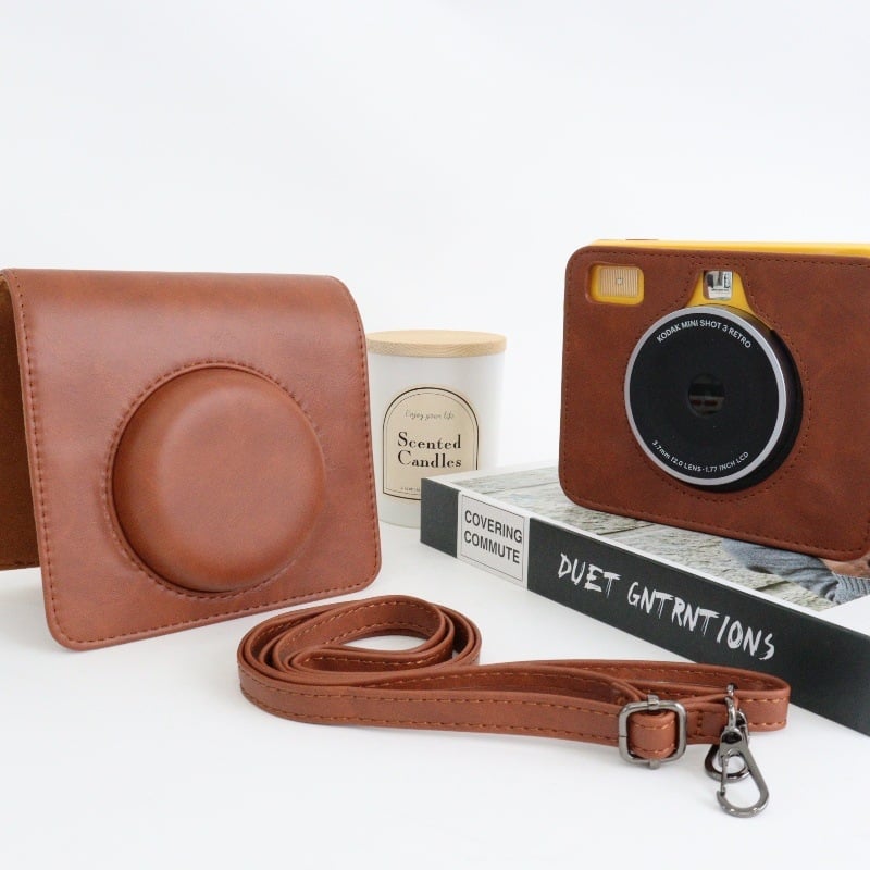 PU bőr kamera tok Kodak Mini Shot Retro 3 nyomtatóhoz (C300R Új Verzió) – Egyet befogad, 220 g, Napi fotózás, Vállon