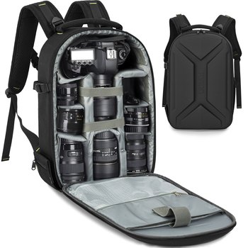 Torba za fotoaparat DSLR/SLR, poliester, prozračna i vodootporna, spremište za objektiv i kameru, zakrivljene naramenice
