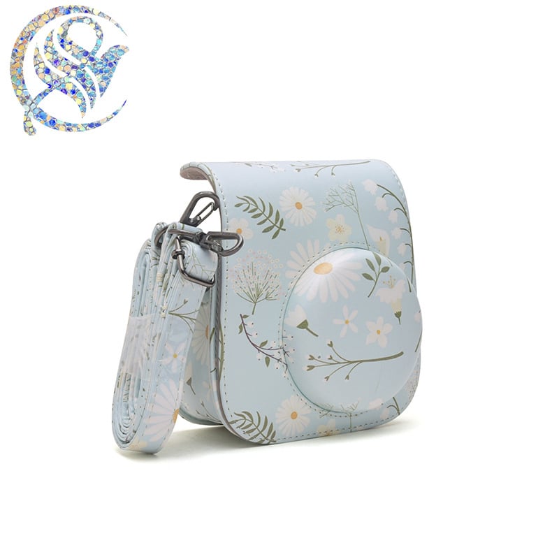 PU kamera táska Polaroid mini9/11-hez mágneszáras zárás, belső mikroszálas velúr bevonattal és vállpánttal, súly 0,2 kg