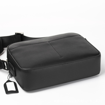Muška kožna crossbody torba od prvog sloja kože, podstava od platna, s krížnim uzorkom, za svakodnevnu uporabu
