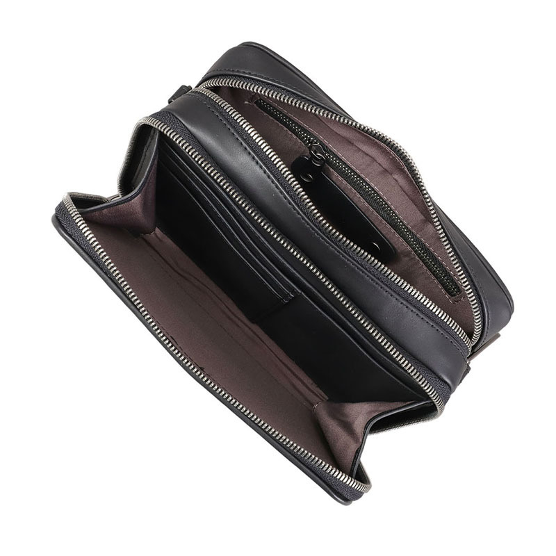 Nova kožna torbica za fotoaparat na jedno rame, ručno pletena, muška crossbody, kompaktni kvadratni oblik, koža prve klase, dvostruki zatvarač, casual stil