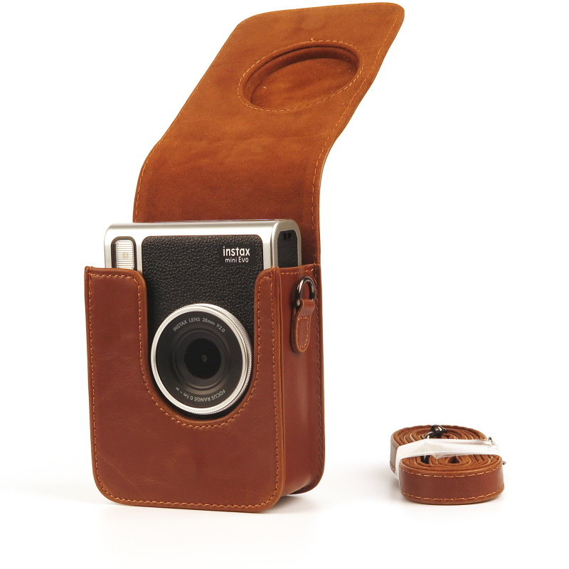 Torba za kameru INSTAX mini Evo leather bag, PU koža, vodootporna, prozračna, otporna na habanje; za Fuji Instax mini evo; crossbody/leisure stil