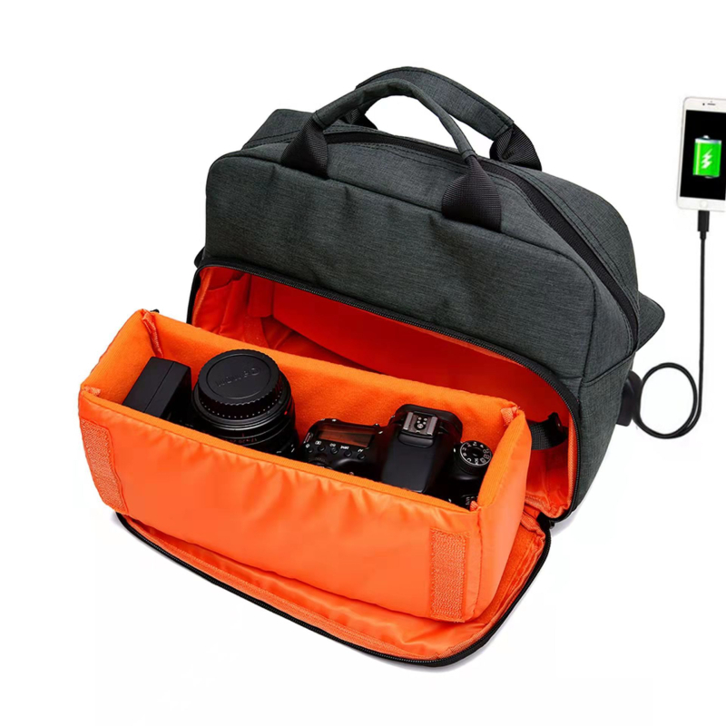 Geantă pentru cameră SLR, pe umăr — Oxford, impermeabilă, rezistentă la uzură, USB multi-funcțională, antifurt