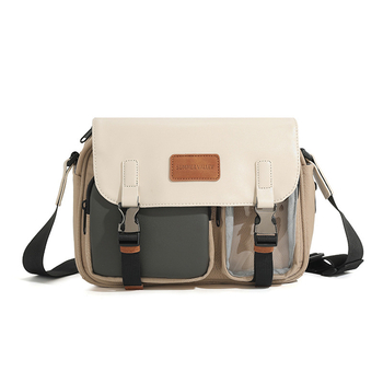 Geantă pentru cameră crossbody, impermeabilă, extensibilă, PU material, unisex