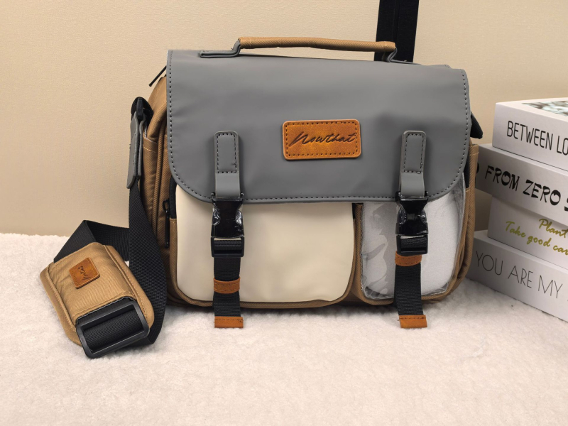 Geantă pentru cameră crossbody, impermeabilă, extensibilă, PU material, unisex
