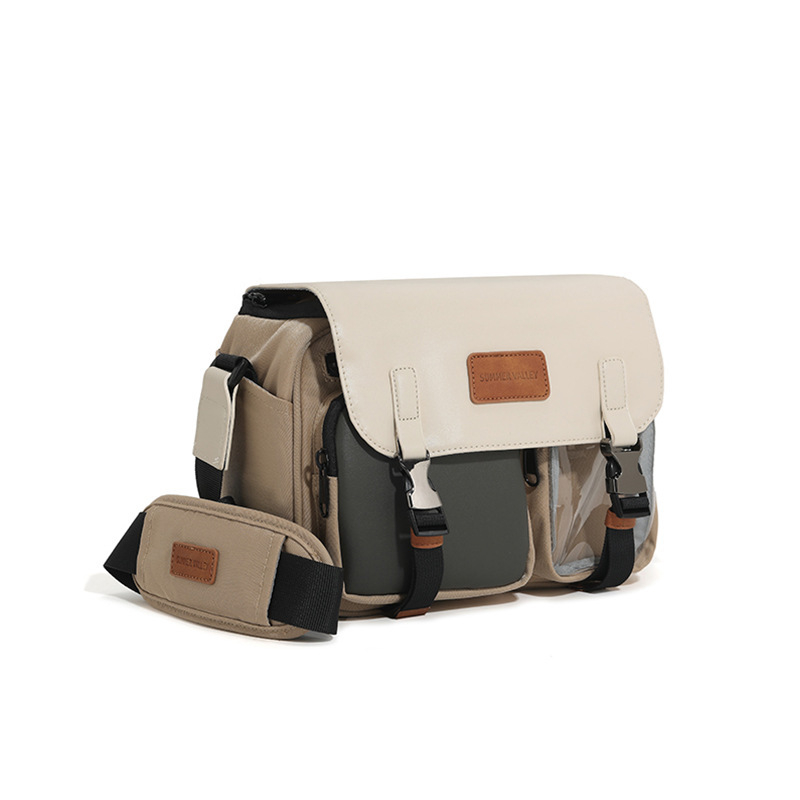 Geantă pentru cameră crossbody, impermeabilă, extensibilă, PU material, unisex