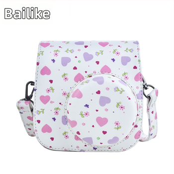 PU bőr szív alakú kameratáska Polaroid Mini12/11/9-hez, hordozható, szorosan illeszkedő védőtok flanel béléssel, 110 g