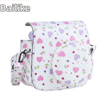 PU bőr szív alakú kameratáska Polaroid Mini12/11/9-hez, hordozható, szorosan illeszkedő védőtok flanel béléssel, 110 g