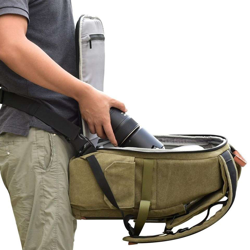 SLR fényképezőgép táska állványtartóval - vízálló, kopásálló, lopás elleni védelem, nylon anyag