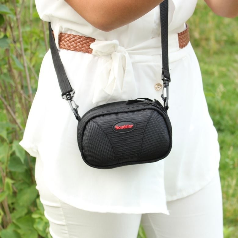 Nylon fotókameratáska, kopásálló és ütésálló, vállon átvethető, uniszex