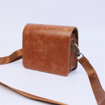 instax mini evo kameratáska, PU bőr, védő tok, vállon átvetős táska, flanel bélés