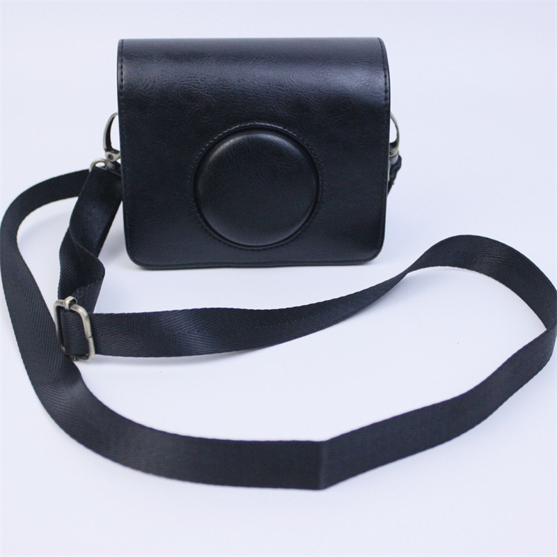 instax mini evo kameratáska, PU bőr, védő tok, vállon átvetős táska, flanel bélés