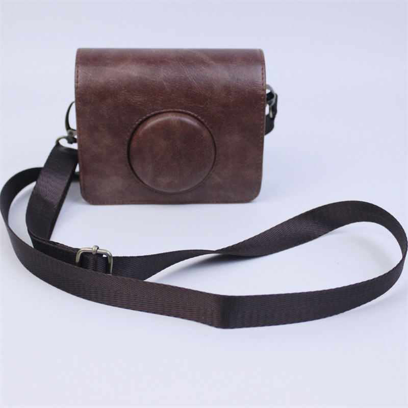 instax mini evo kameratáska, PU bőr, védő tok, vállon átvetős táska, flanel bélés