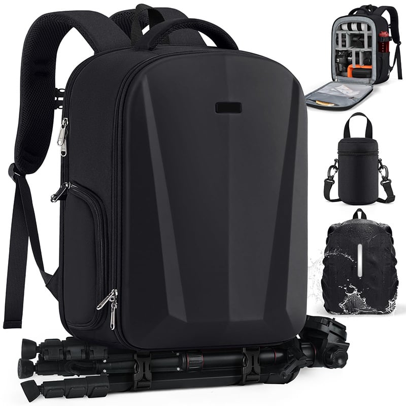 DSLR kamera táska, vízálló, EVA anyag, hátizsák stílus, poliészter bélés (vízálló, EVA anyag, hátizsák stílus, poliészter bélés)