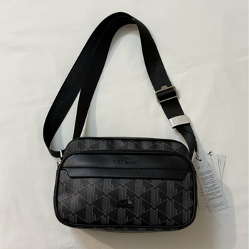 Geantă Crossbody pentru bărbați din PU, imprimeu retro, căptușă din nylon, antibacteriană și rezistentă la uzură