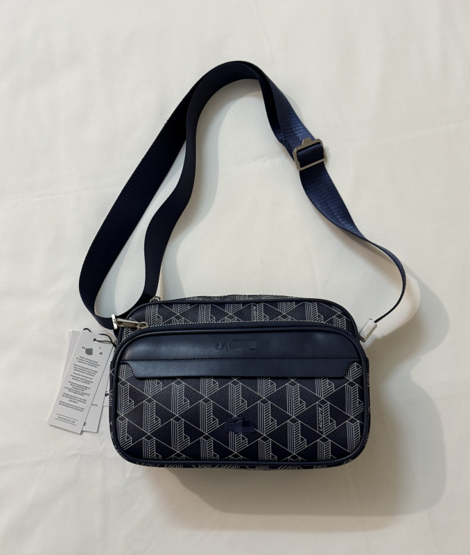 Geantă Crossbody pentru bărbați din PU, imprimeu retro, căptușă din nylon, antibacteriană și rezistentă la uzură