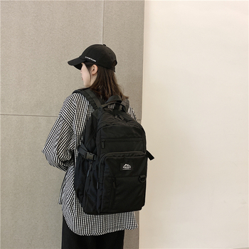 Iskolai hátizsák Koreai Harajuku Ulzzang stílusban, modell 9372, kapacitás 20–35 L, nylon, vízálló, 14 hüvelykes laptop-zseb