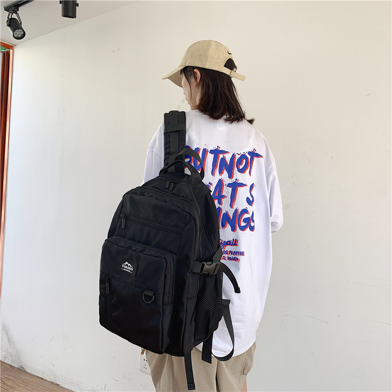 Iskolai hátizsák Koreai Harajuku Ulzzang stílusban, modell 9372, kapacitás 20–35 L, nylon, vízálló, 14 hüvelykes laptop-zseb