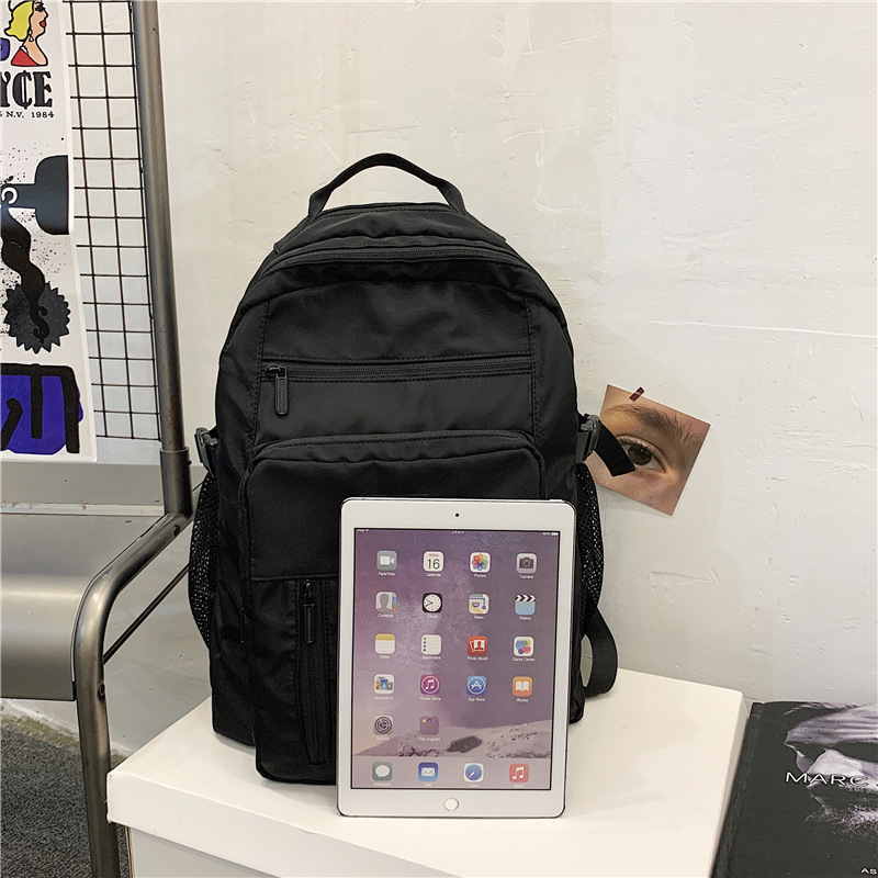 Iskolai hátizsák Koreai Harajuku Ulzzang stílusban, modell 9372, kapacitás 20–35 L, nylon, vízálló, 14 hüvelykes laptop-zseb