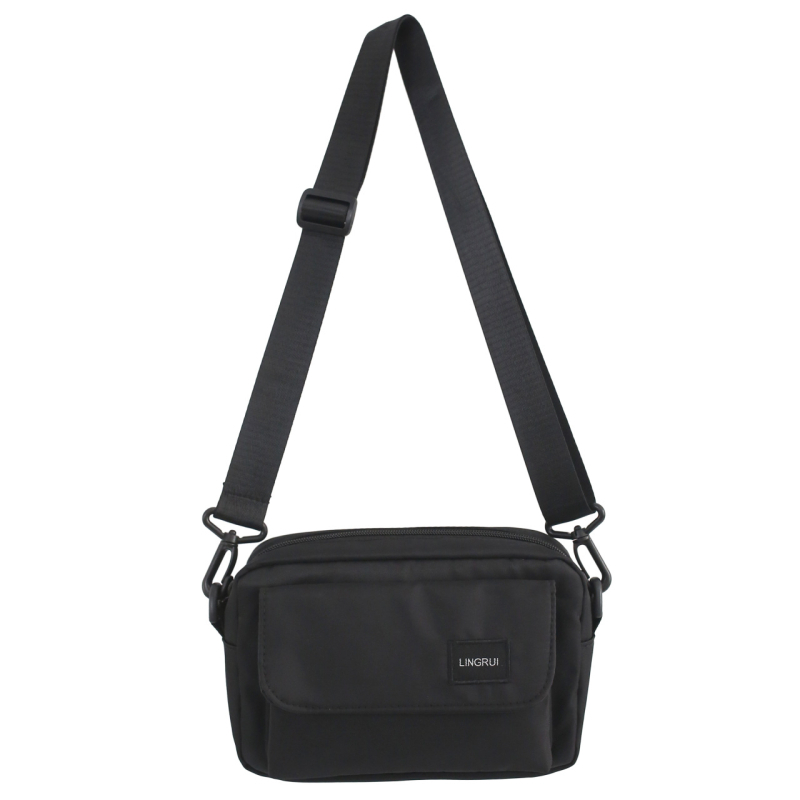 Geantă crossbody pentru bărbați, stil stradal, din nailon, impermeabilă, compartiment interior cu căptușeală din nailon