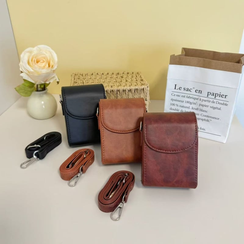 Geantă de cameră impermeabilă, portabilă, din PU, cu curea, universală pentru Canon, Sony, Ricoh și Panasonic