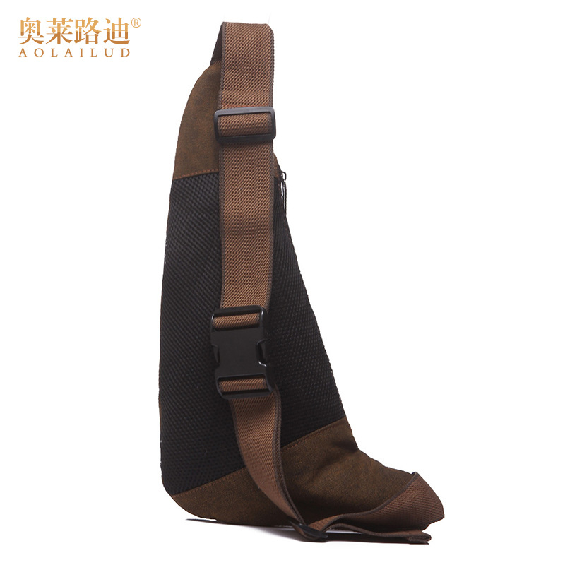 Muška crossbody torba od platna, u obliku polumjeseca, izdržljiva, velika kapaciteta, zatvara se zatvaračem i ima više džepova (zip džep, džep za ID, džep za kameru)