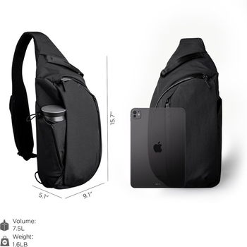 Geantă crossbody pentru bărbați, cu buzunar pentru cameră, ultraușoară, din poliester, formă trapezoidală dreaptă, închidere magnetică
