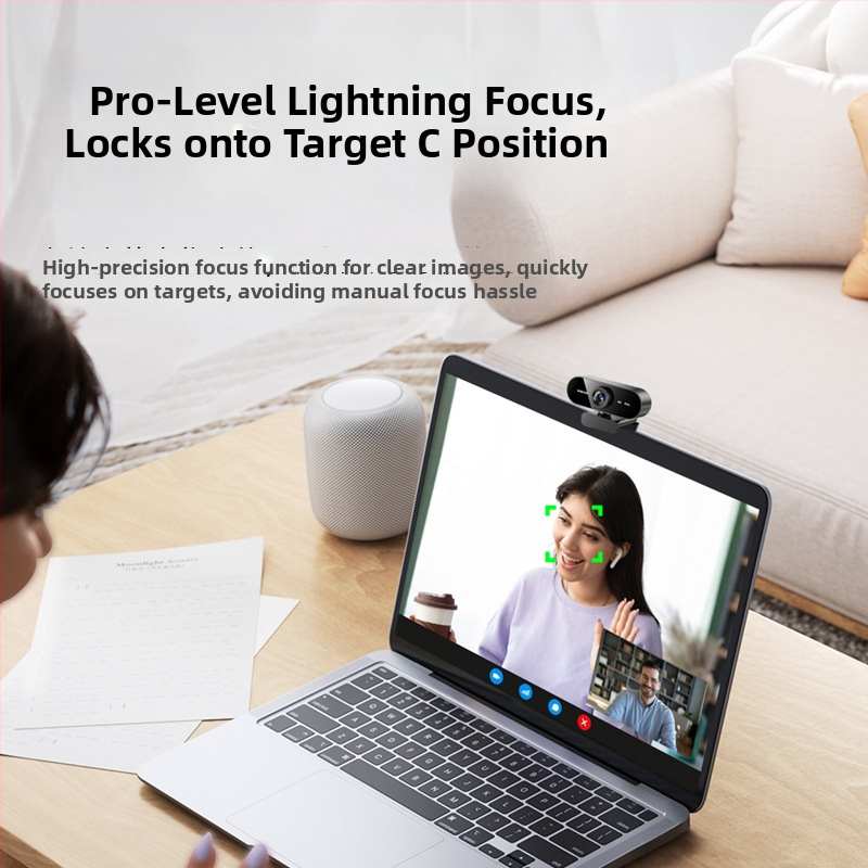 USB tīmekļa kamera portatīvajam datoram un darbvirsmai, 1080P, iebūvēts mikrofons, USB 2.0, fiksēts fokuss, bez draiveriem