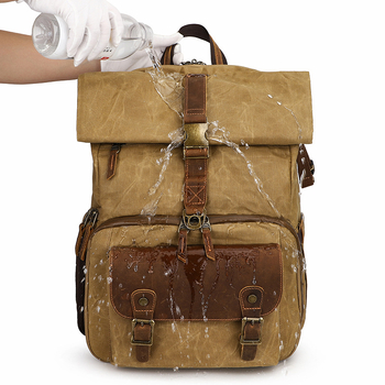 Rucsac pentru aparat SLR: Canvas impermeabil, Capacitate mare, Compatibil SLR, Stil retro