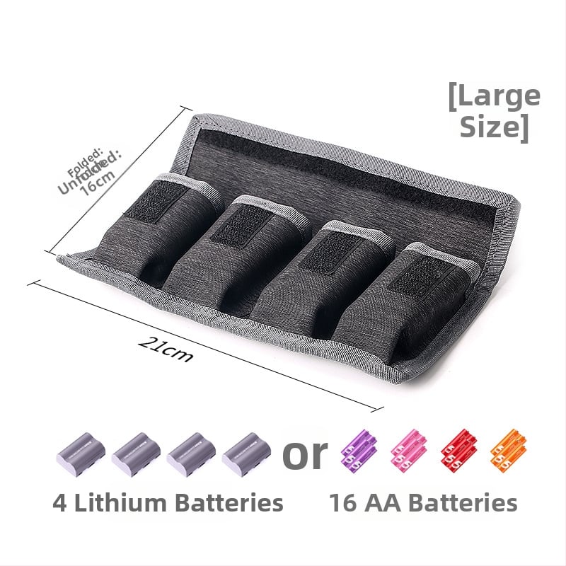 Kamerához való akkumulátortároló táska, Silis anyag, 4 db akkumulátor kapacitás, AA akkumulátorokkal kompatibilis, tömeg 50 g